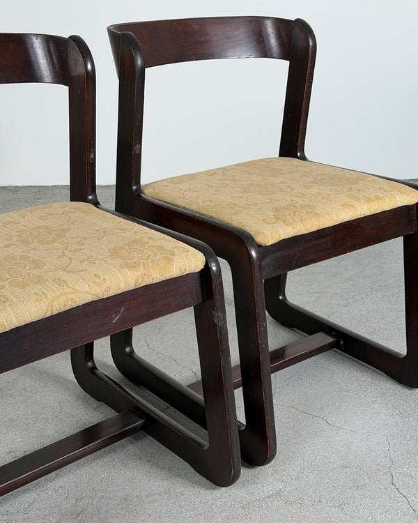 Mario Sabot Wooden Dining Chairs by Willy Rizzo