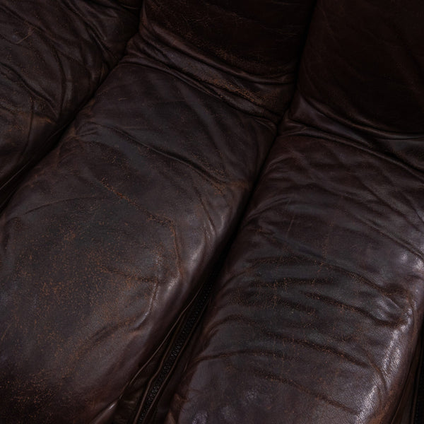 Brown Leather 1970s DS-600 Snake Modular Sofa by De Sede