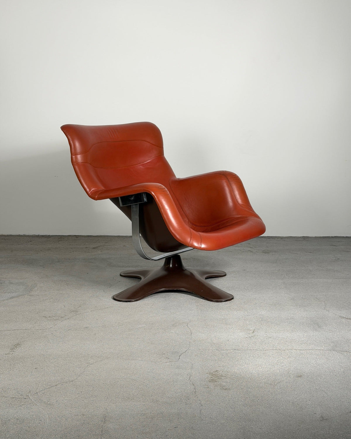 1970s Terracotta Karuselli Lounge Chair by Yrjö Kukkapuro