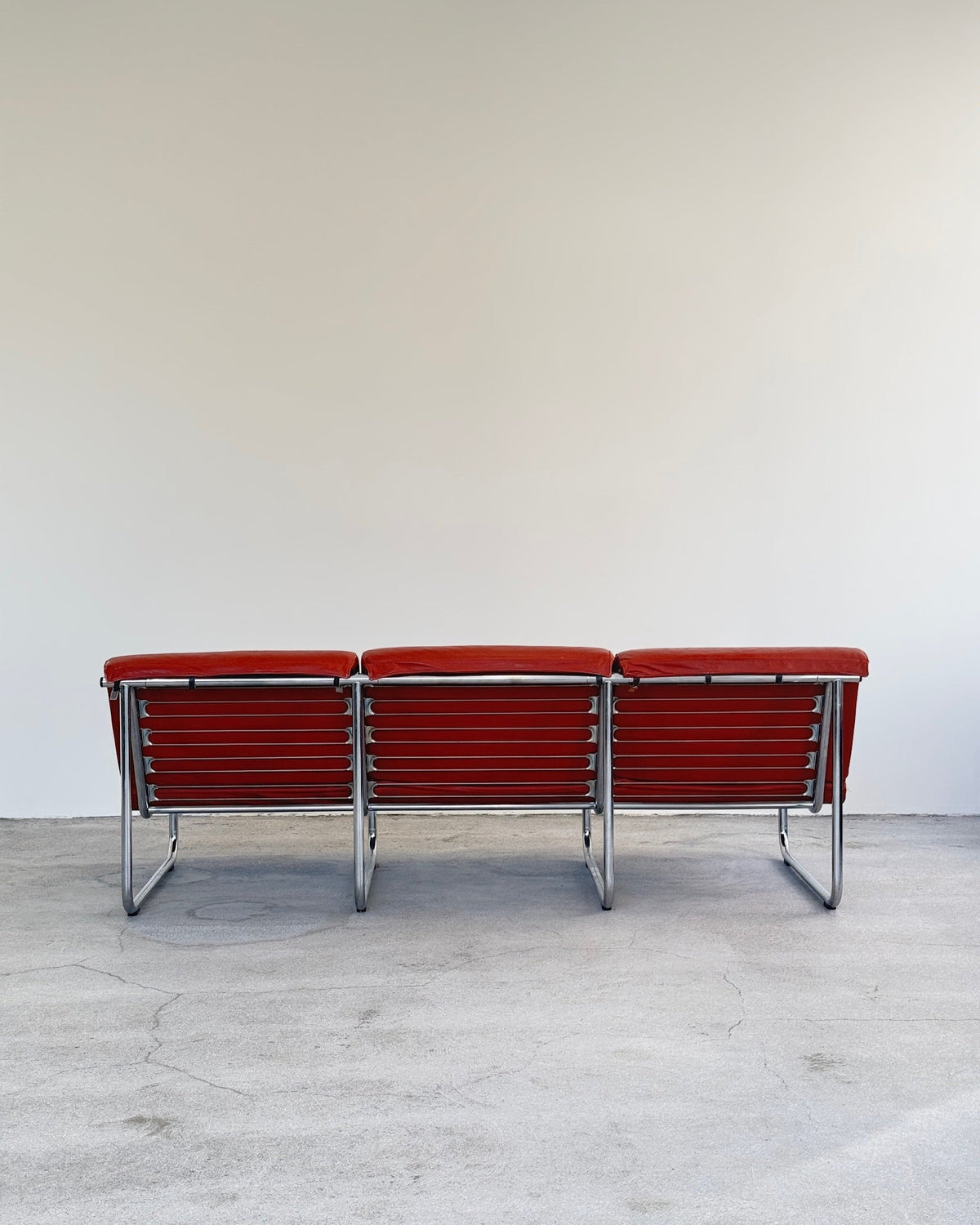 Red Leather Remmi Sofa by Yrjö Kukkapuro