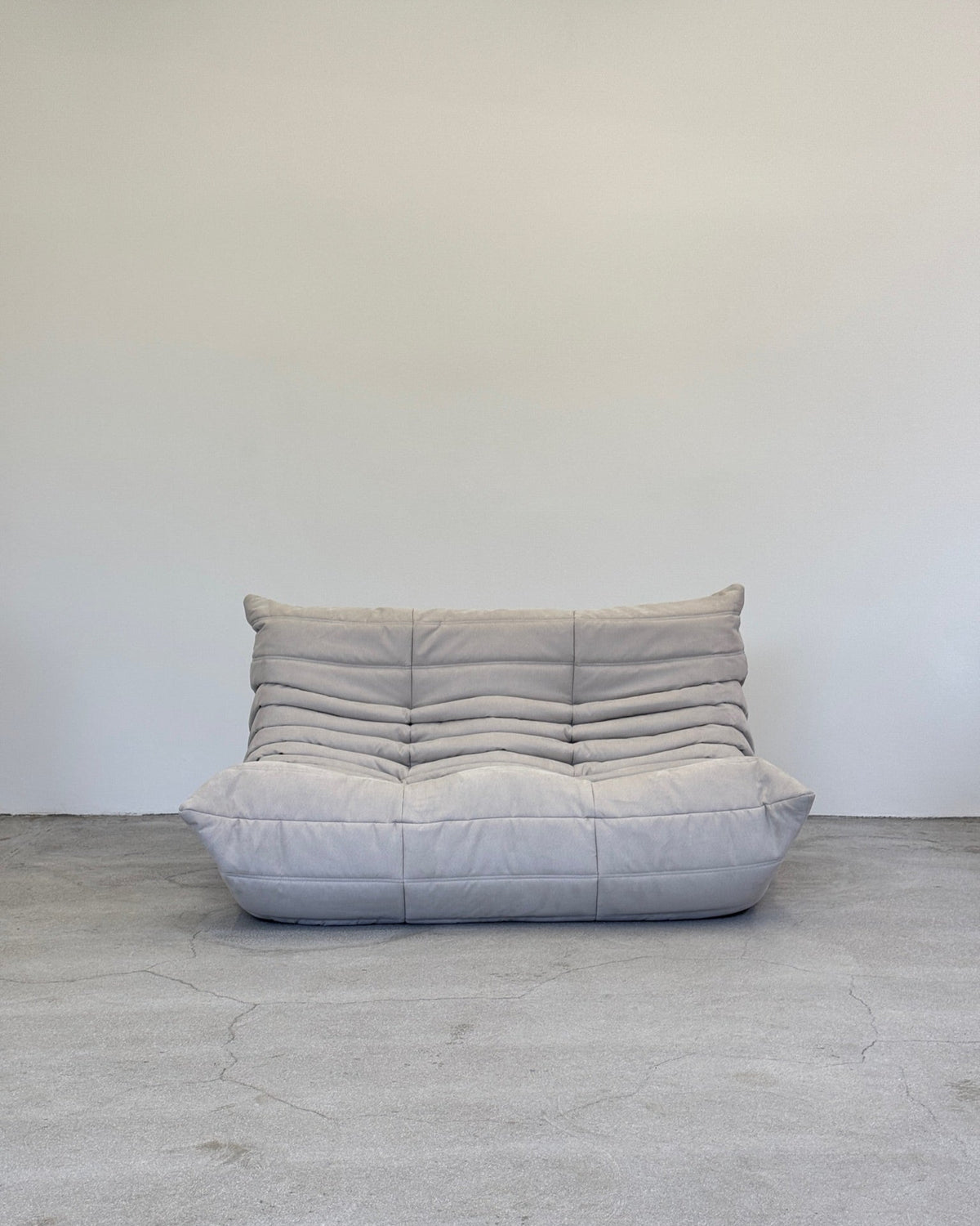 Grey Alcantara 2-Seater Togo Sofa by Michel Ducaroy for Ligne Roset