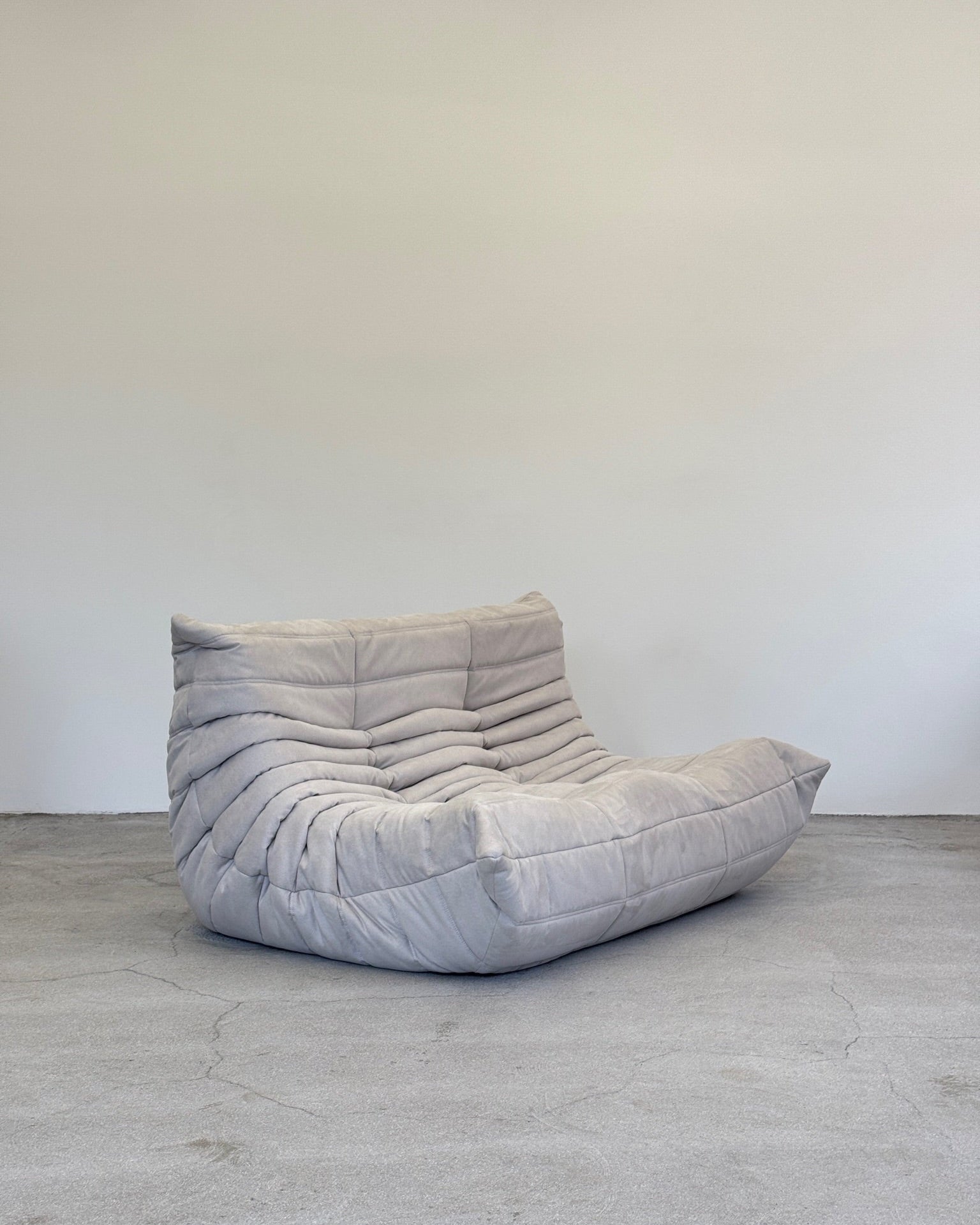 Grey Alcantara 2-Seater Togo Sofa by Michel Ducaroy for Ligne Roset