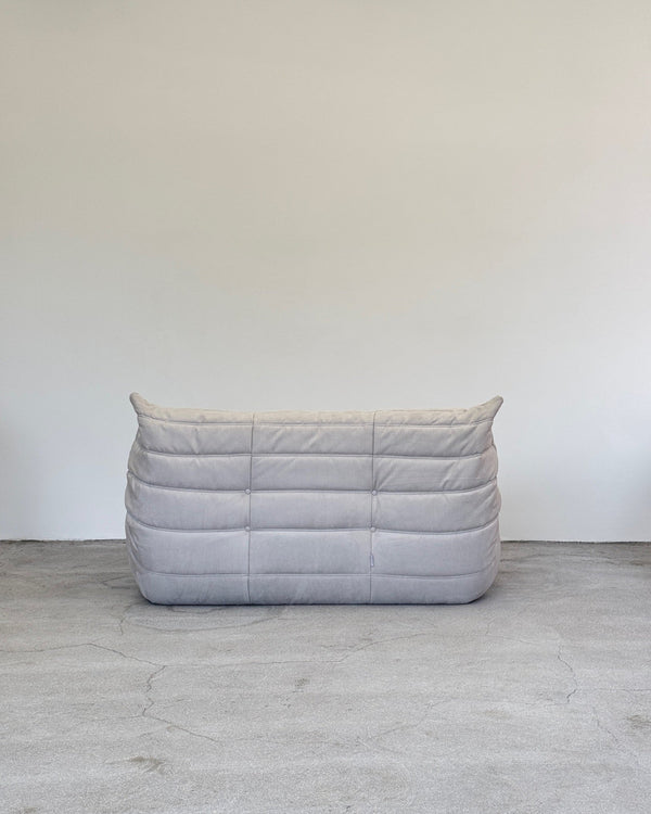 Grey Alcantara 2-Seater Togo Sofa by Michel Ducaroy for Ligne Roset
