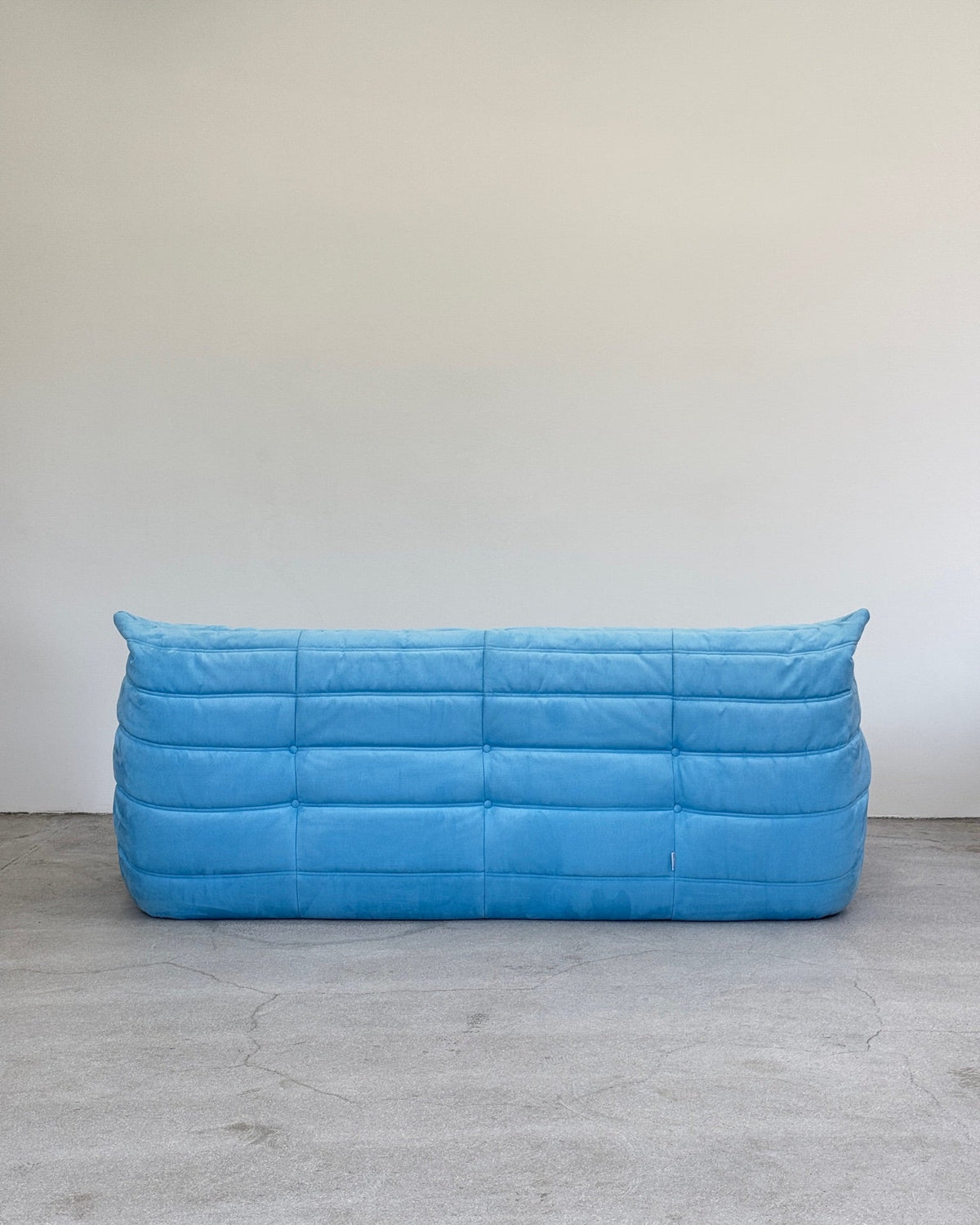 Baby Blue Alcantara 3-Seater Togo by Michel Ducaroy for Ligne Roset