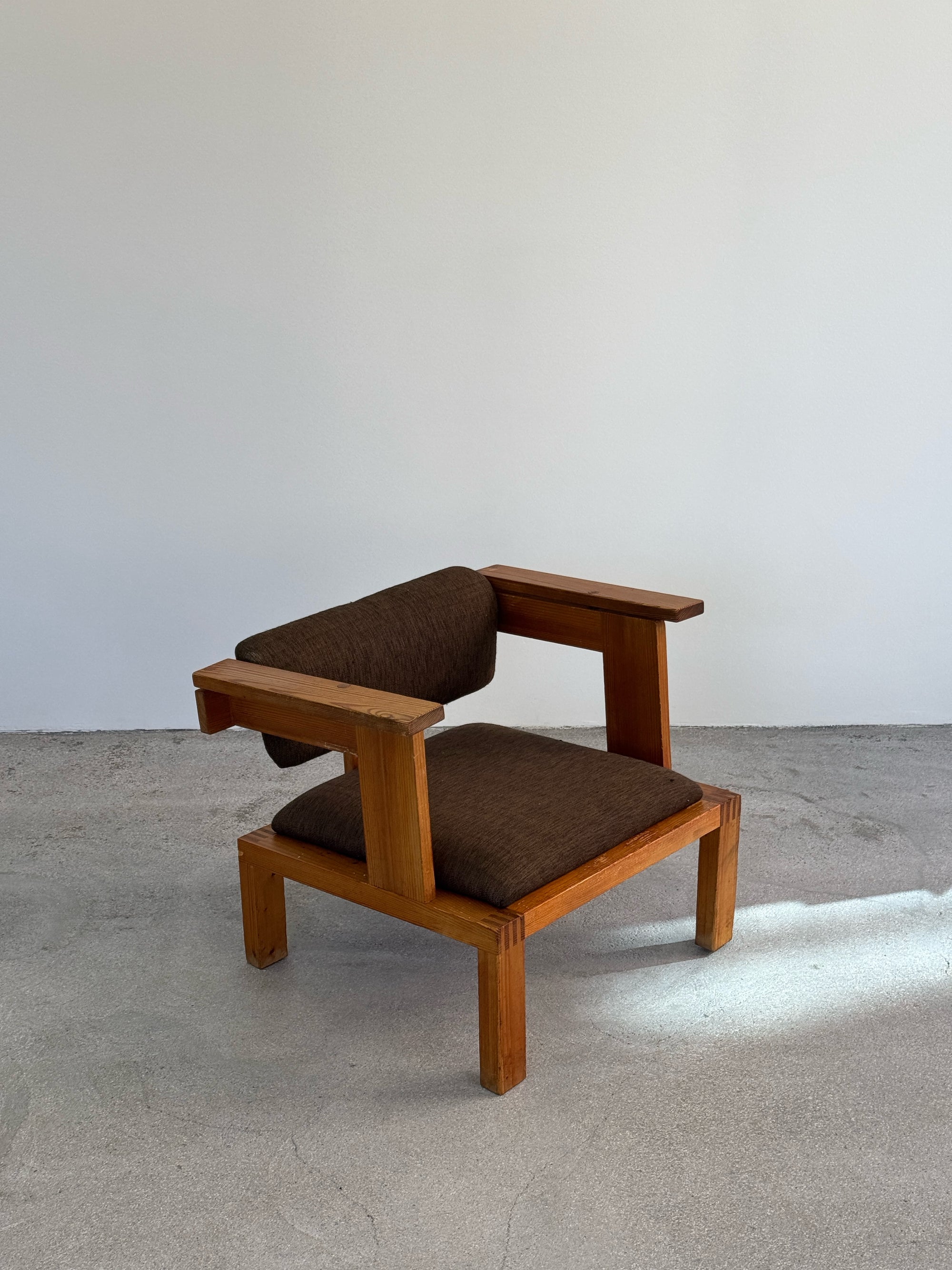 Vintage Japandi Oak Armchair