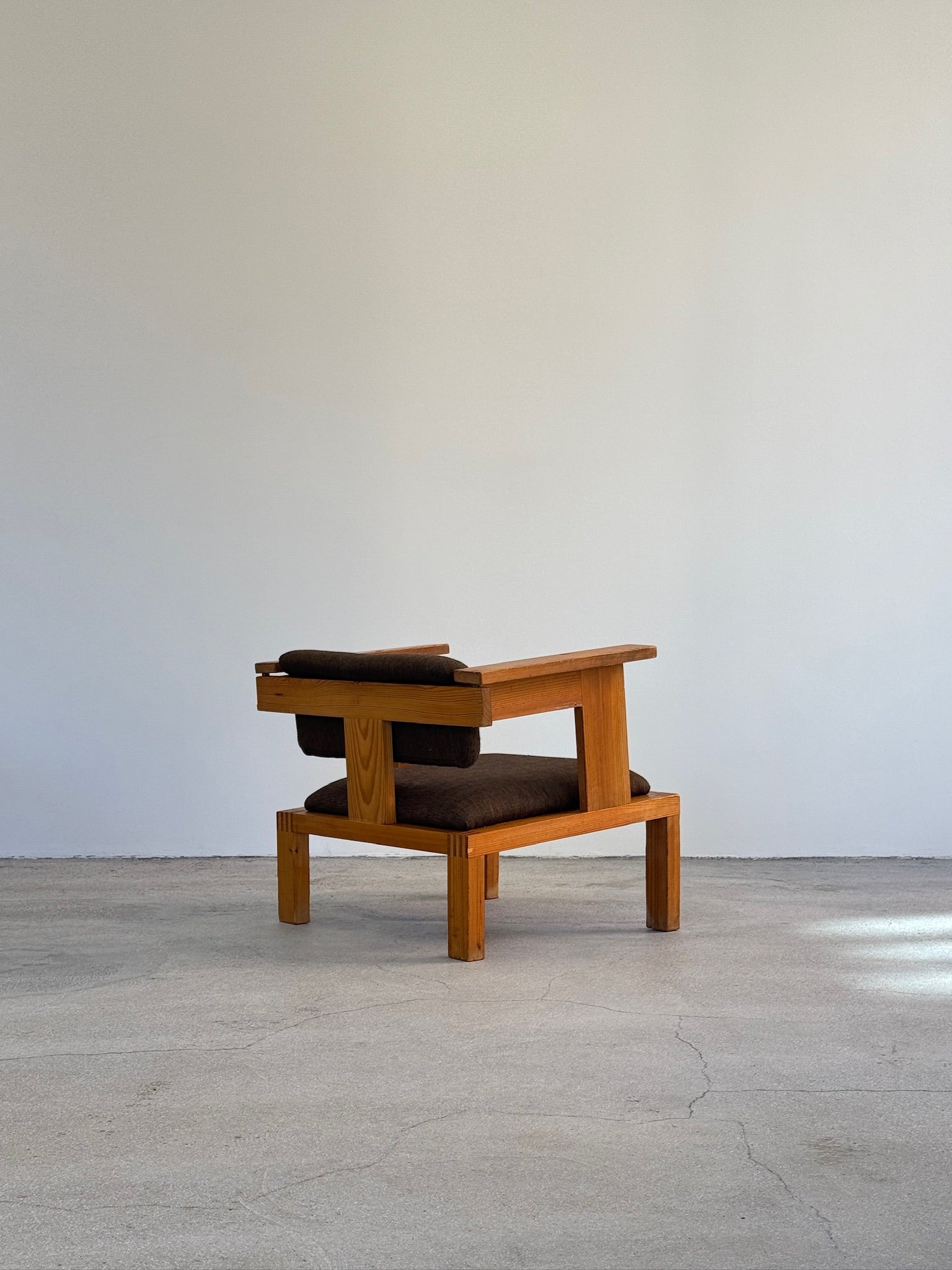 Vintage Japandi Oak Armchair
