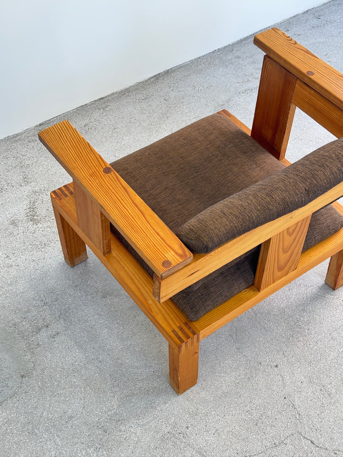 Vintage Japandi Oak Armchair