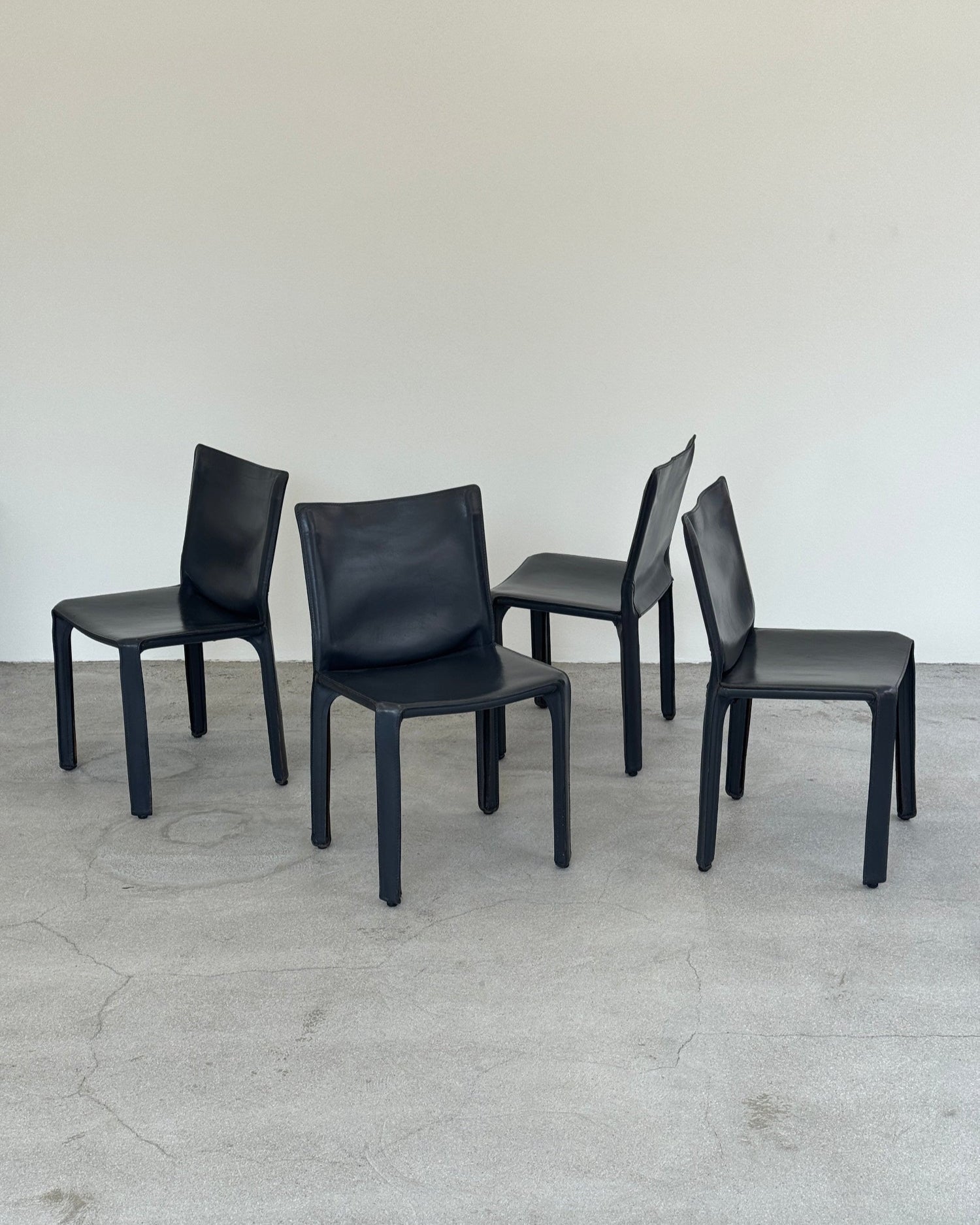 Set of 412 Cab Chairs by Mario Bellini for Cassina