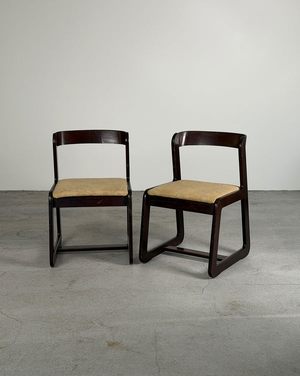 Mario Sabot Wooden Dining Chairs by Willy Rizzo