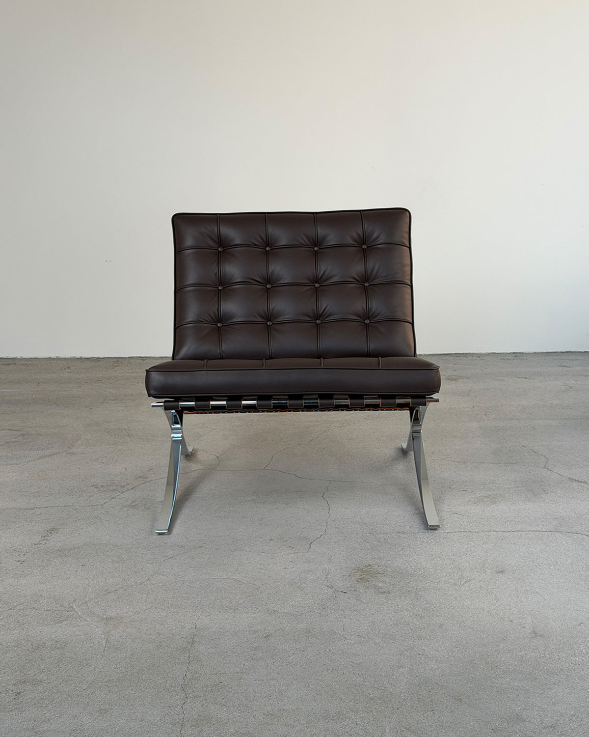 Brown Leather Barcelona Chair by Ludwig Mies van der Rohe for Knoll