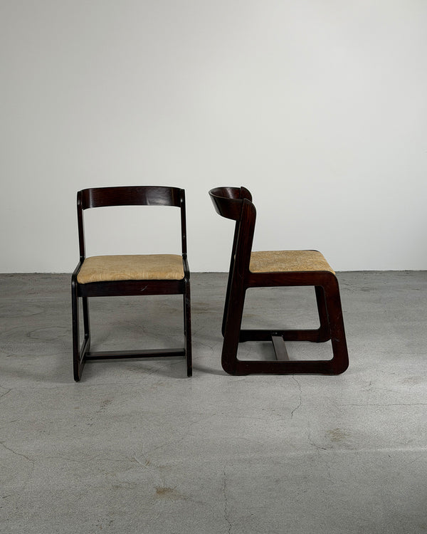 Mario Sabot Wooden Dining Chairs by Willy Rizzo