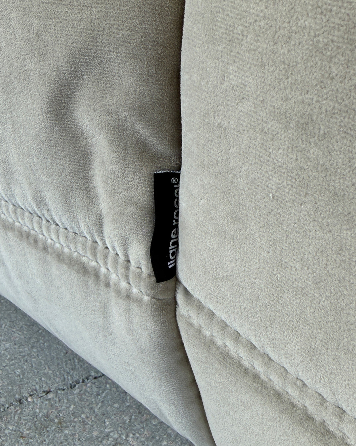 Gray Cotton Velvet 2-Seater Togo Sofa by Michel Ducaroy for Ligne Roset