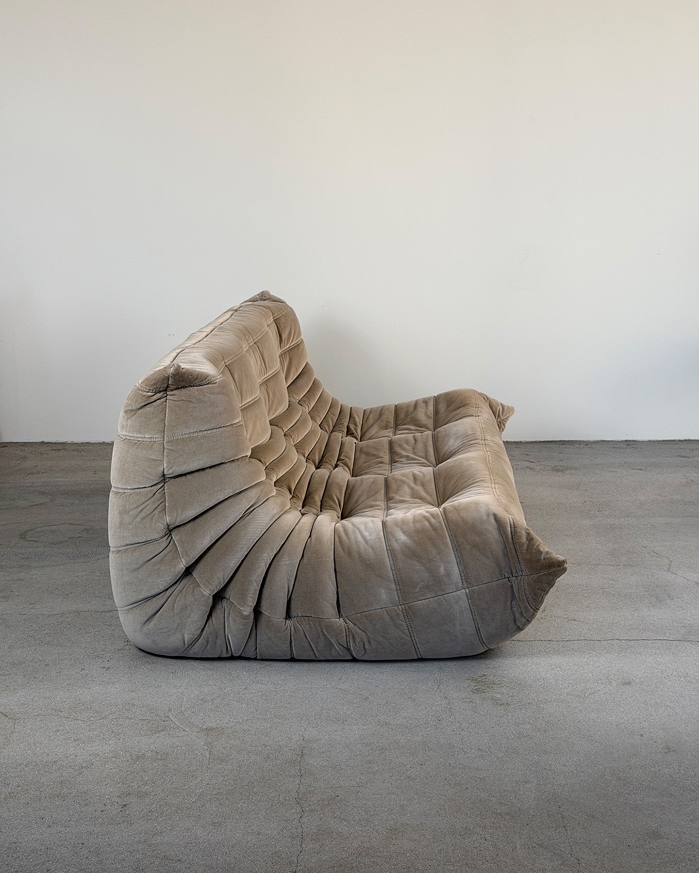 Original Velvet 3-Seater Togo Sofa by Michel Ducaroy for Ligne Roset