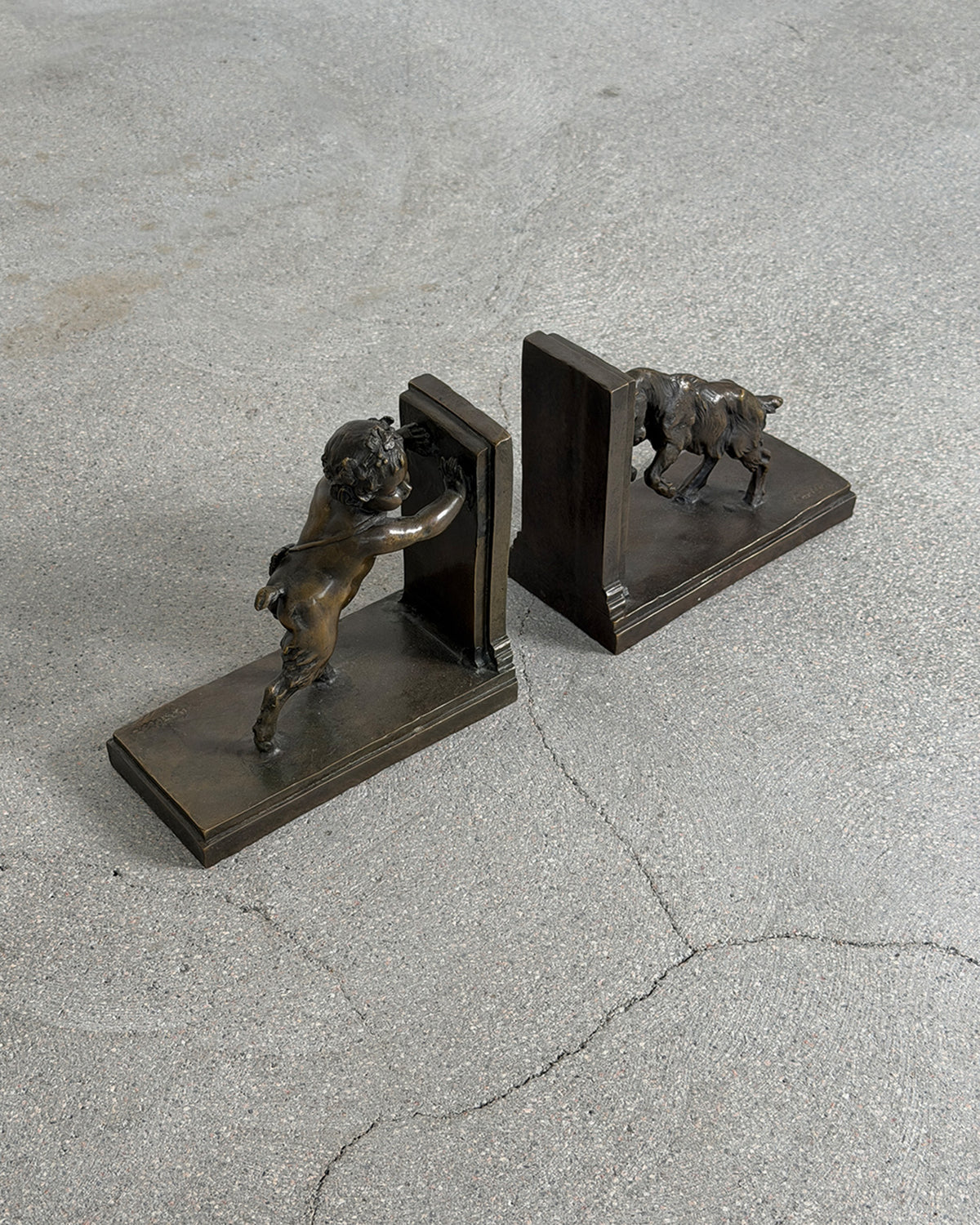 Vintage Bronze Bookends by Émile Joseph Carlier