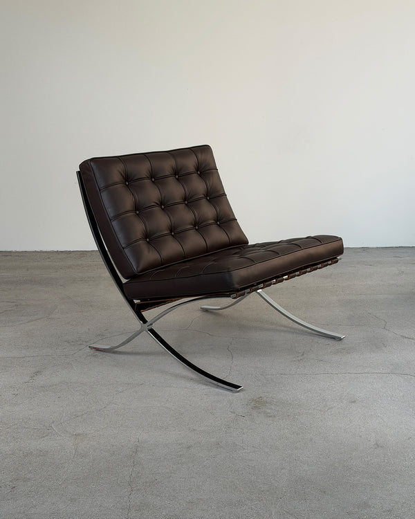 Brown Leather Barcelona Chair by Ludwig Mies van der Rohe for Knoll