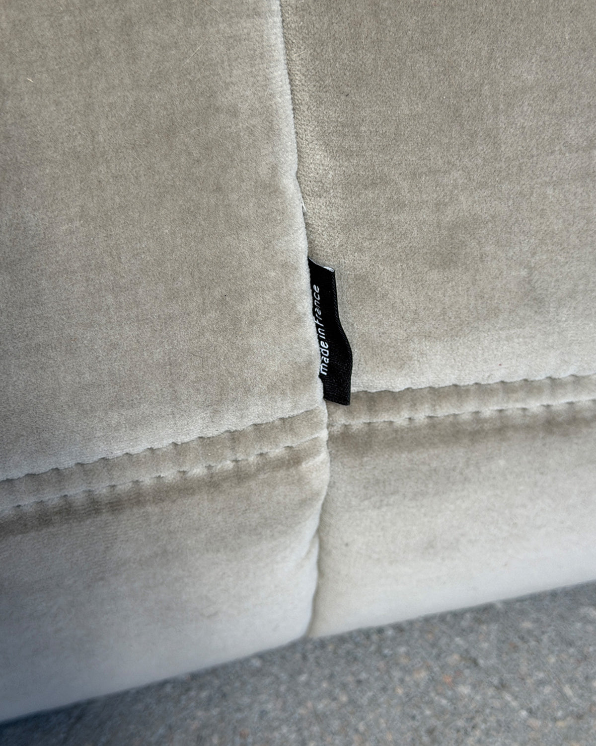 Gray Cotton Velvet 3-Seater Togo Sofa by Michel Ducaroy for Ligne Roset