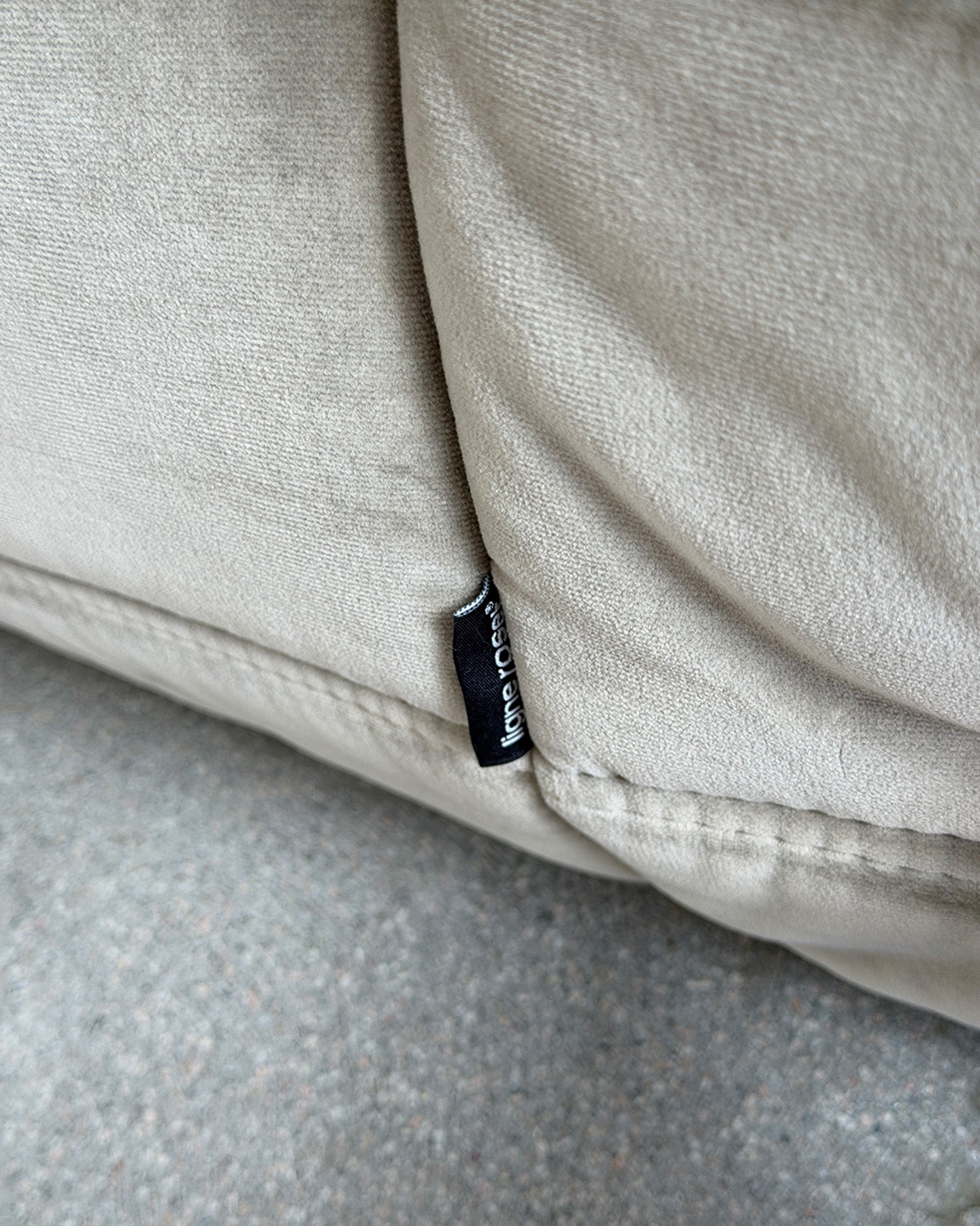 Gray Cotton Velvet Togo Corner Seat by Michel Ducaroy for Ligne Roset