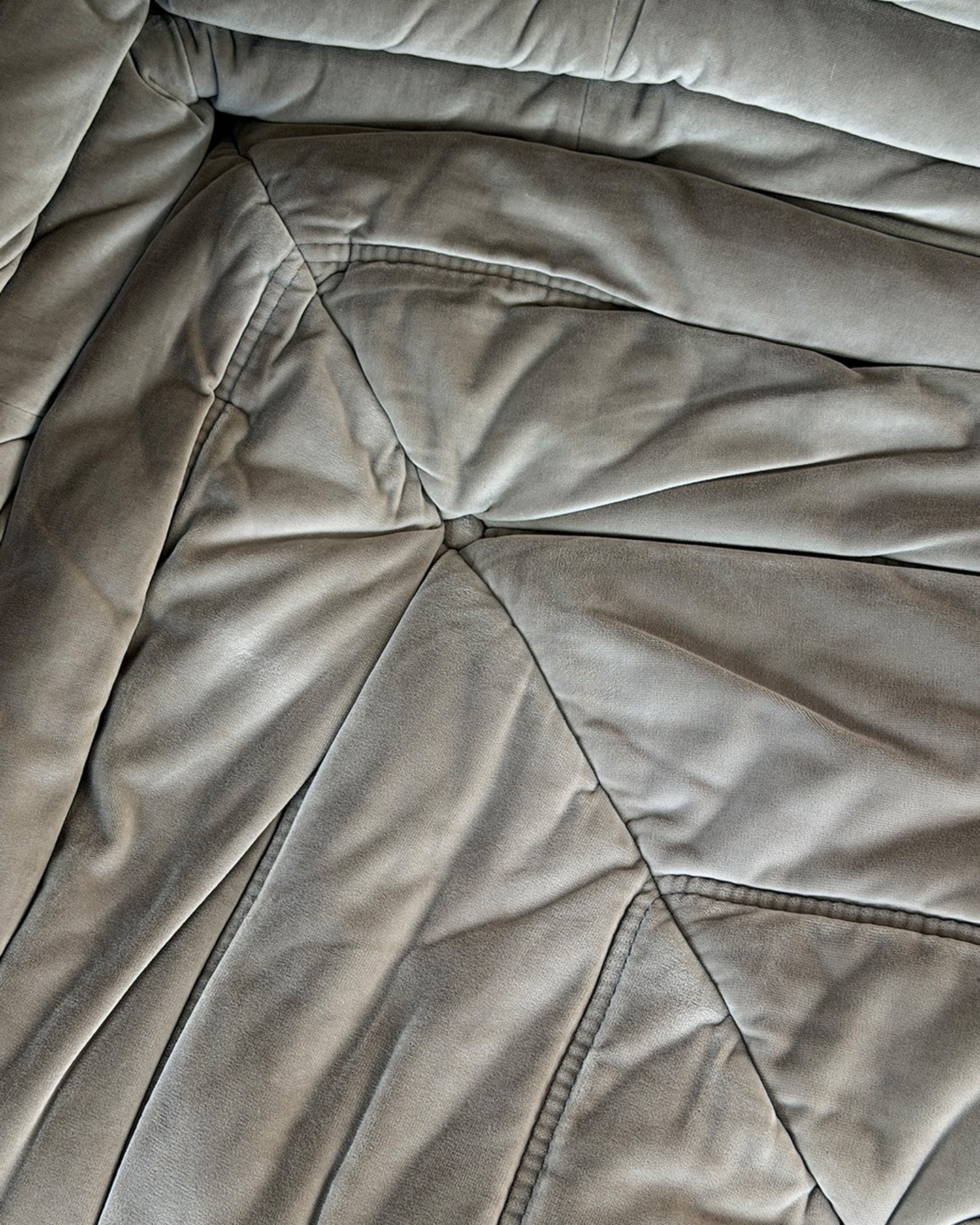 Gray Cotton Velvet Togo Corner Seat by Michel Ducaroy for Ligne Roset