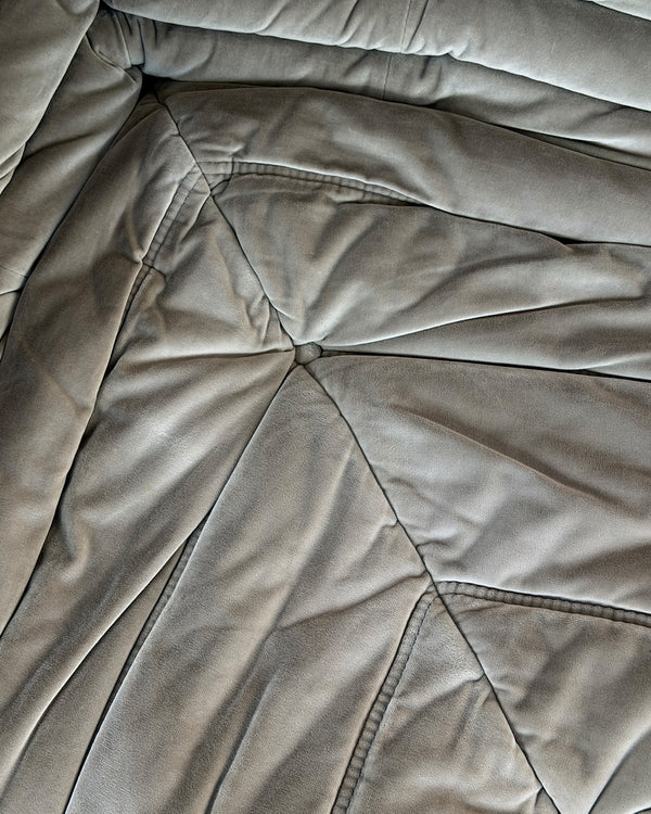 Gray Cotton Velvet Togo Corner Seat by Michel Ducaroy for Ligne Roset