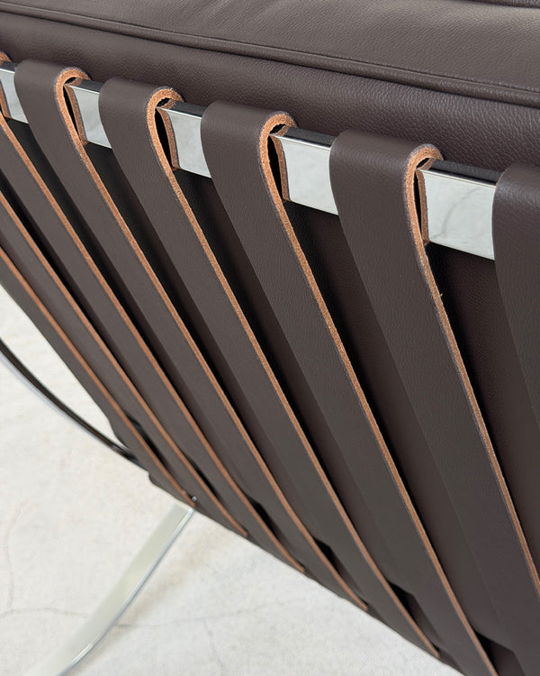 Brown Leather Barcelona Chair by Ludwig Mies van der Rohe for Knoll