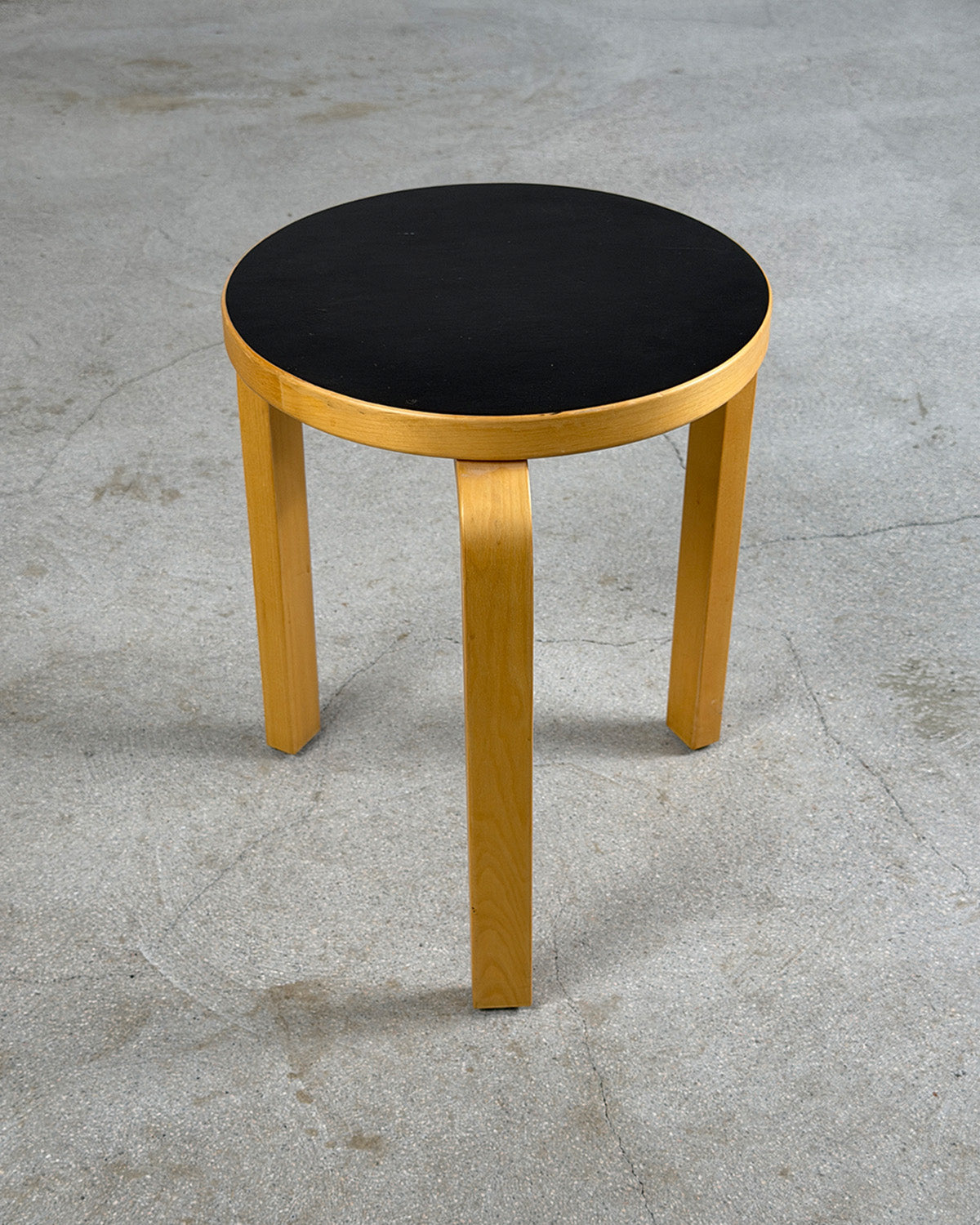 Artek Black Top 60 Stool by Alvar Aalto