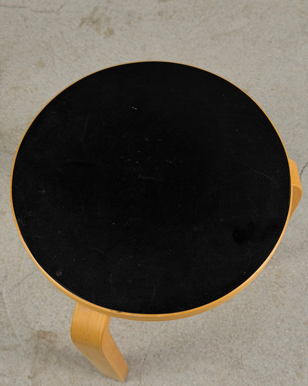 Artek Black Top 60 Stool by Alvar Aalto