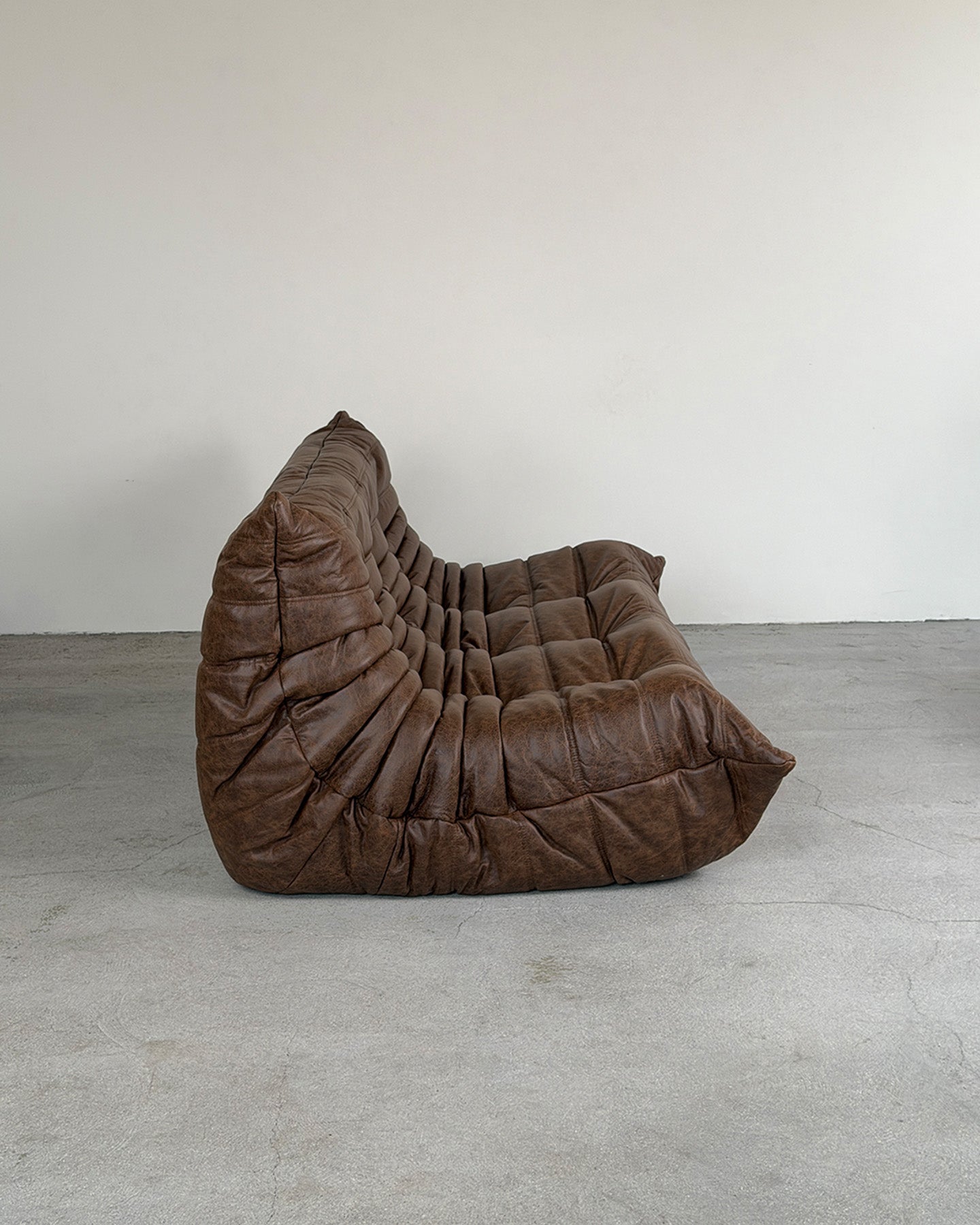 Brown Leather 3-Seater Togo Sofa by Michel Ducaroy for Ligne Roset
