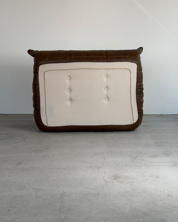 Brown Leather 2-Seater Togo Sofa by Michel Ducaroy for Ligne Roset