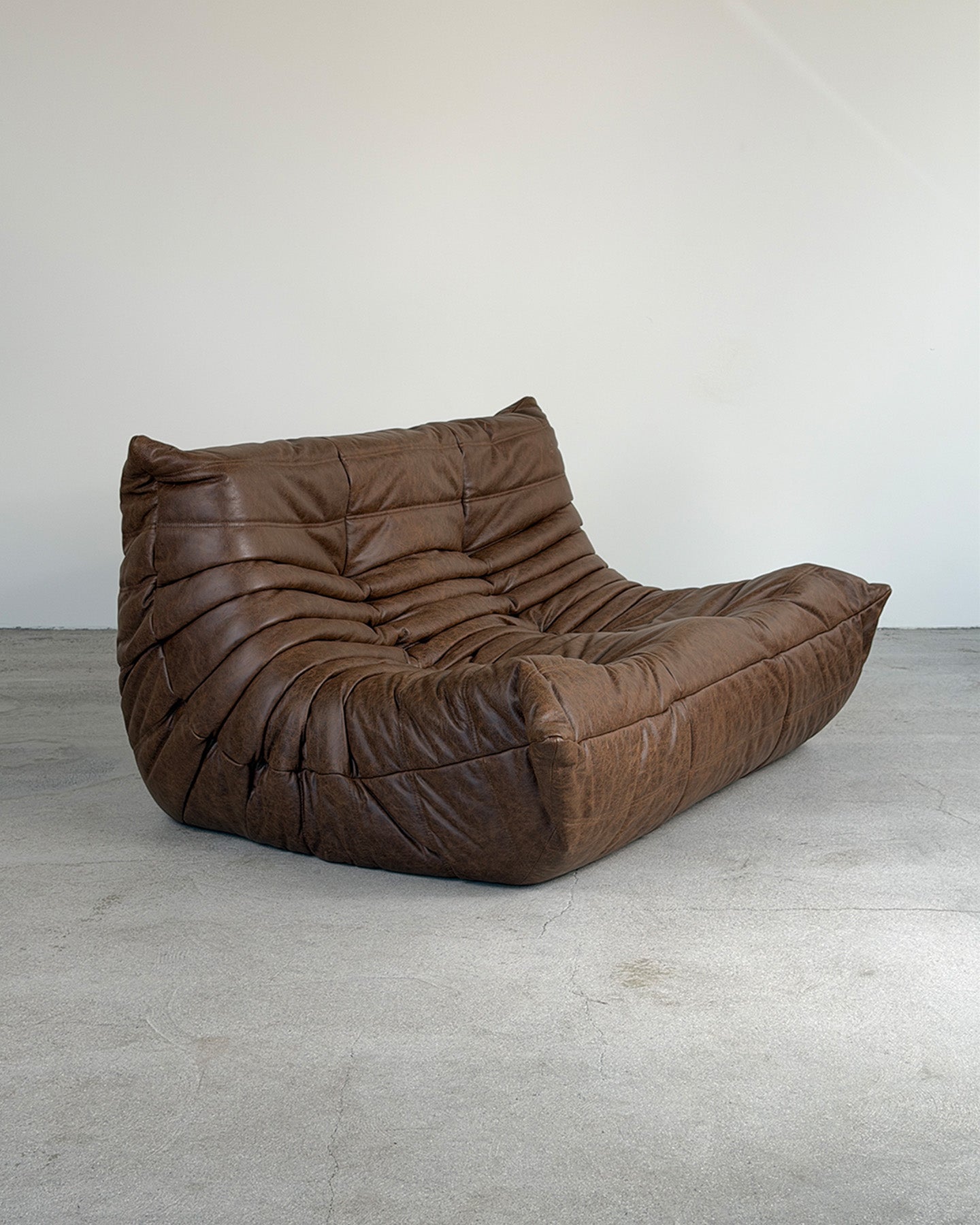 Brown Leather 2-Seater Togo Sofa by Michel Ducaroy for Ligne Roset