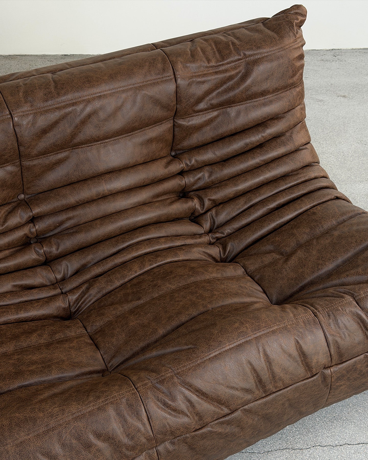 Brown Leather 3-Seater Togo Sofa by Michel Ducaroy for Ligne Roset