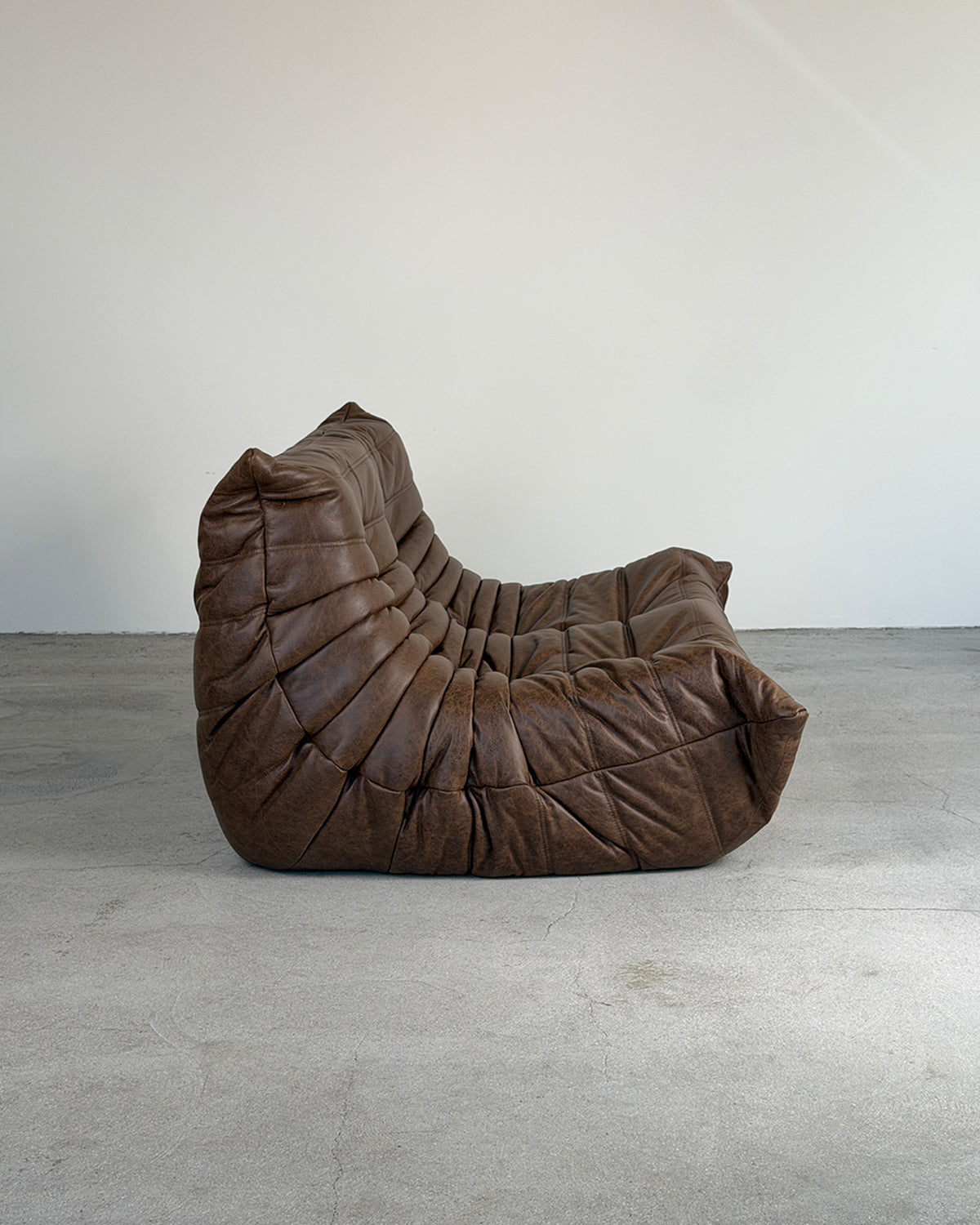 Brown Leather 2-Seater Togo Sofa by Michel Ducaroy for Ligne Roset