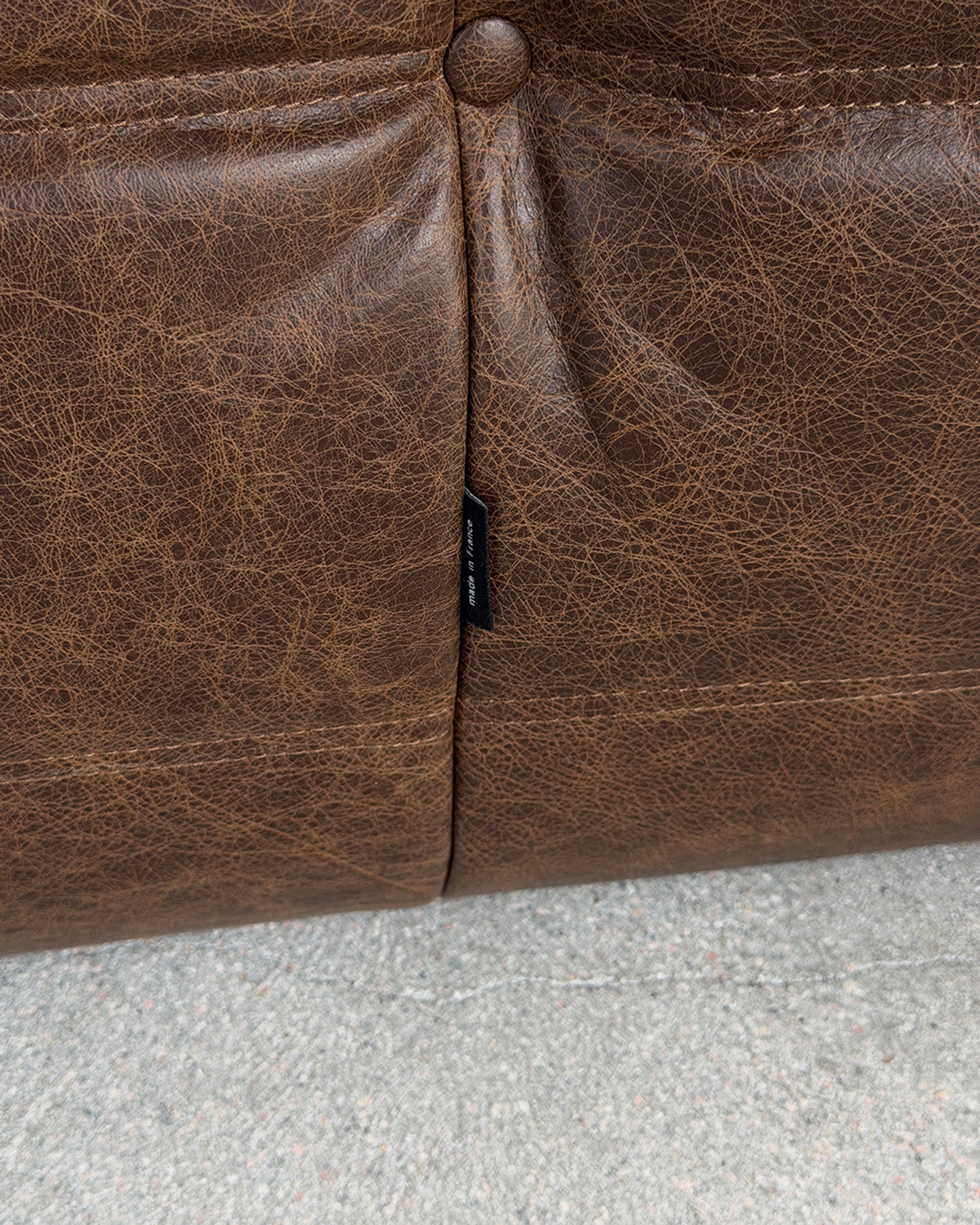 Brown Leather 3-Seater Togo Sofa by Michel Ducaroy for Ligne Roset