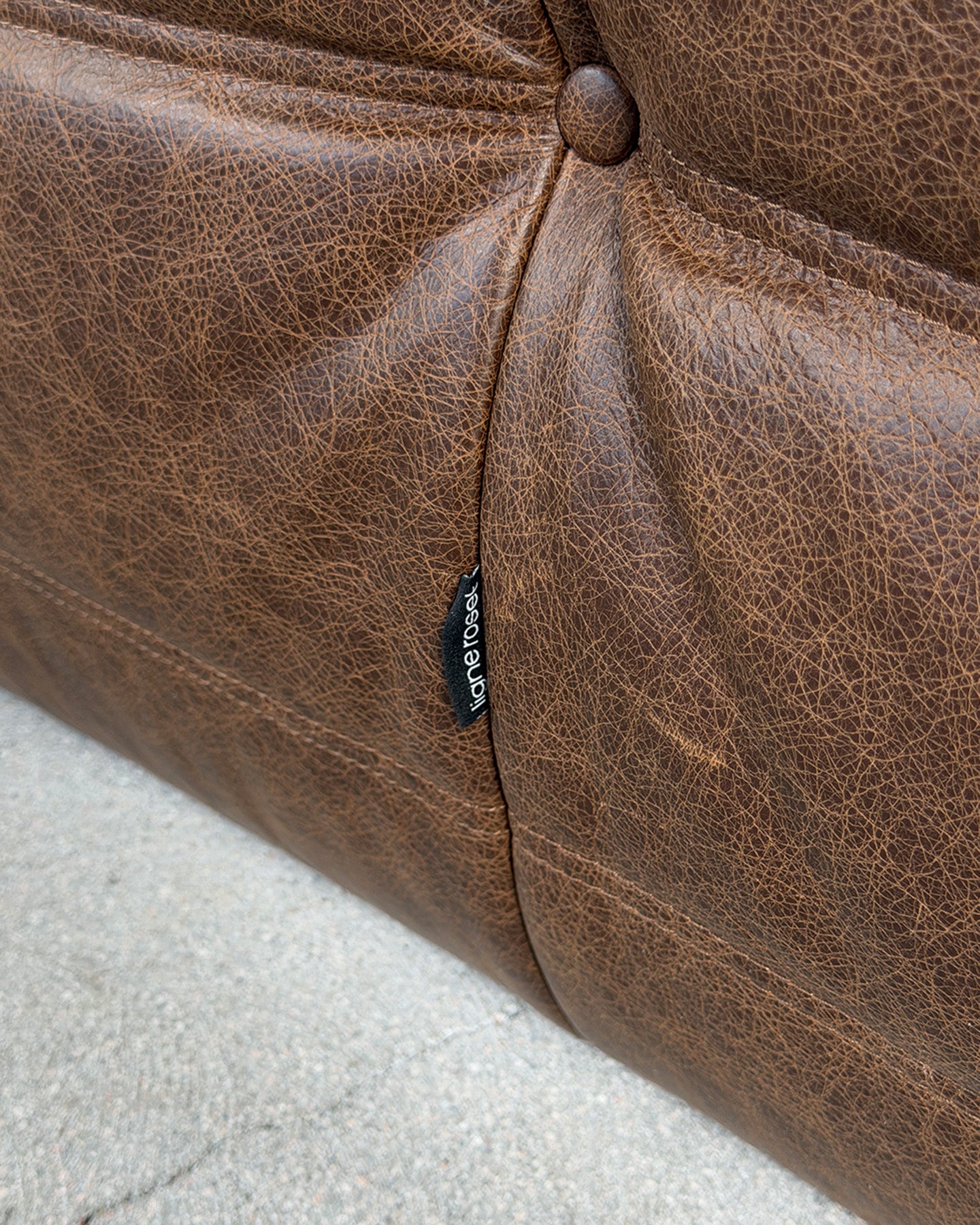 Brown Leather 2-Seater Togo Sofa by Michel Ducaroy for Ligne Roset