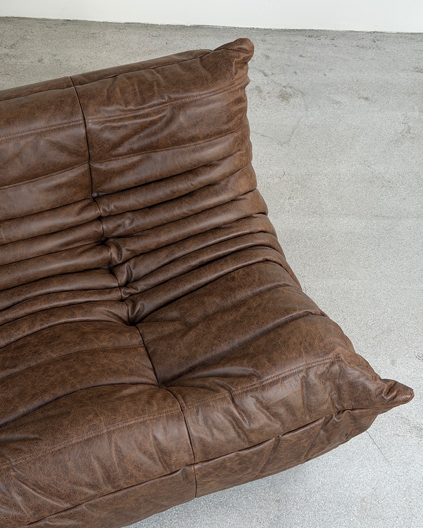 Brown Leather 3-Seater Togo Sofa by Michel Ducaroy for Ligne Roset