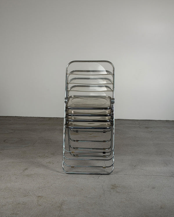 Transparent 'Plia' Folding Chair By Giancarlo Piretti for Anonima Castelli