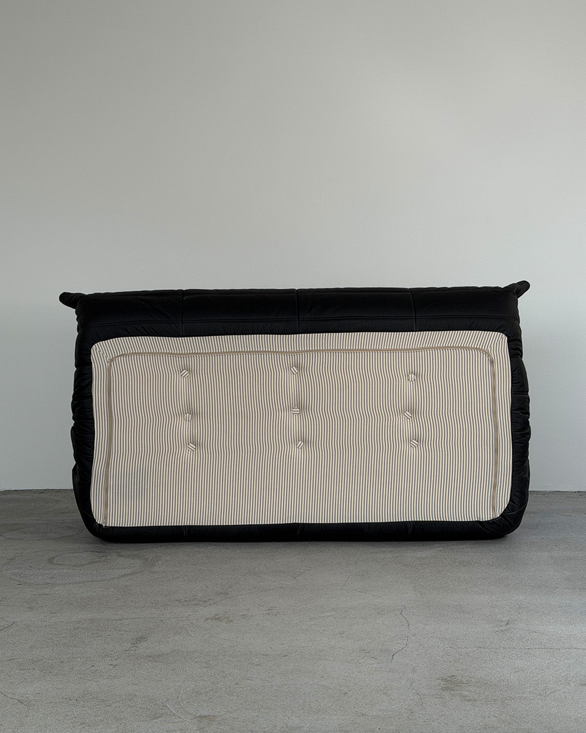 Black Leather 3-Seater Togo Sofa by Michel Ducaroy for Ligne Roset