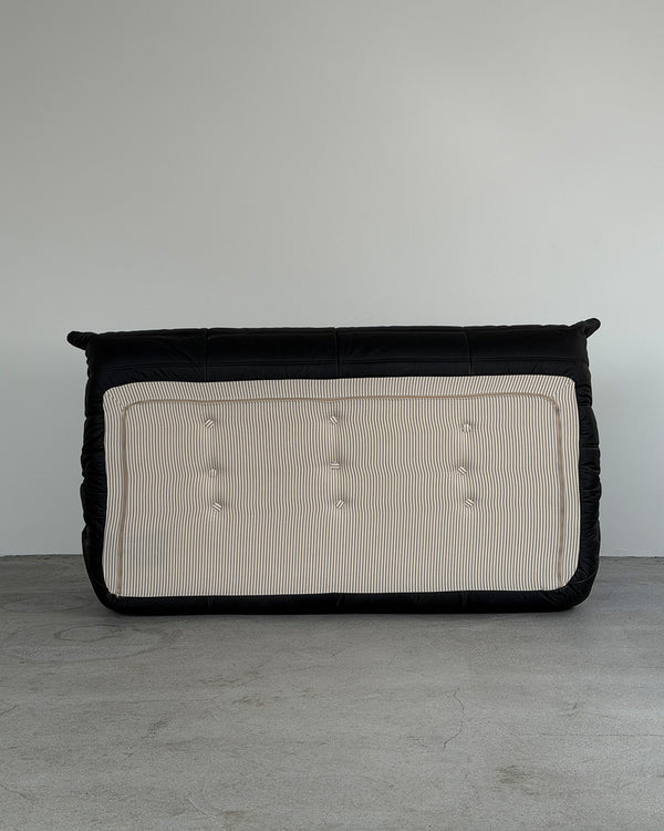 Black Leather 3-Seater Togo Sofa by Michel Ducaroy for Ligne Roset