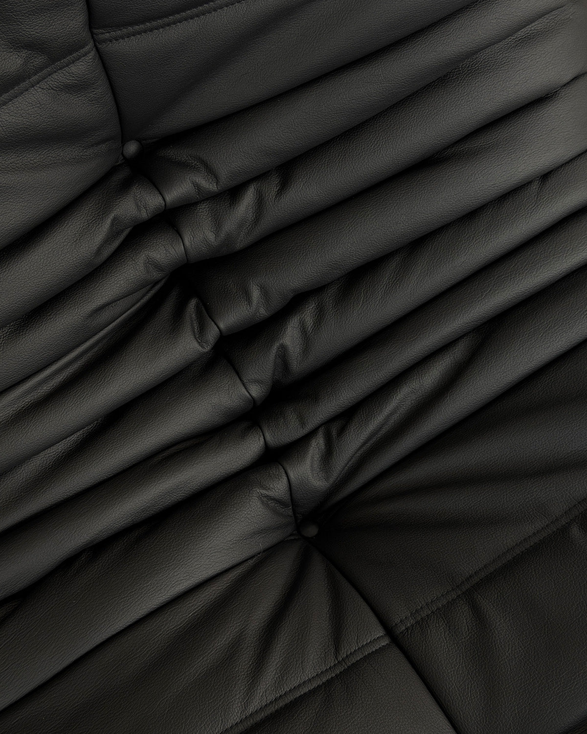 Black Leather 3-Seater Togo Sofa by Michel Ducaroy for Ligne Roset