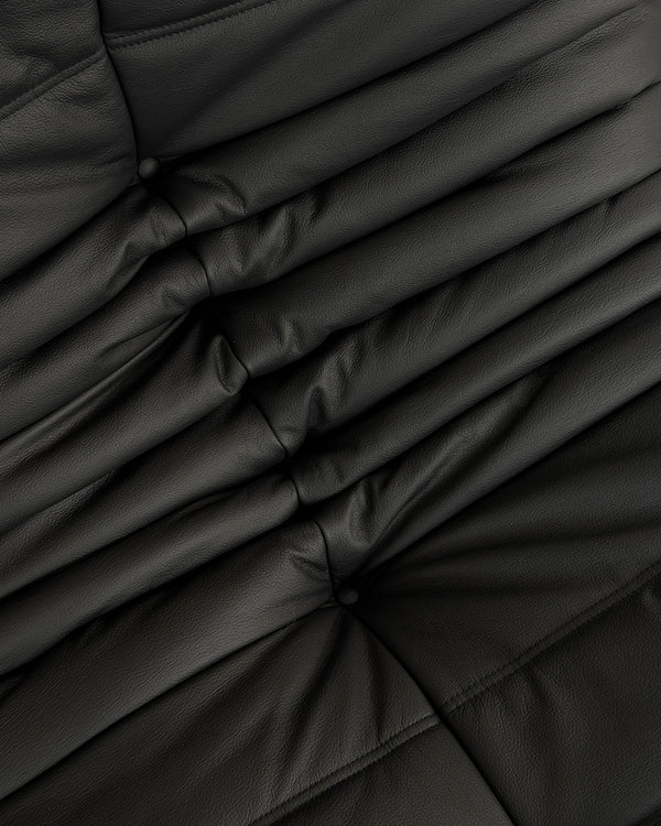 Black Leather 3-Seater Togo Sofa by Michel Ducaroy for Ligne Roset
