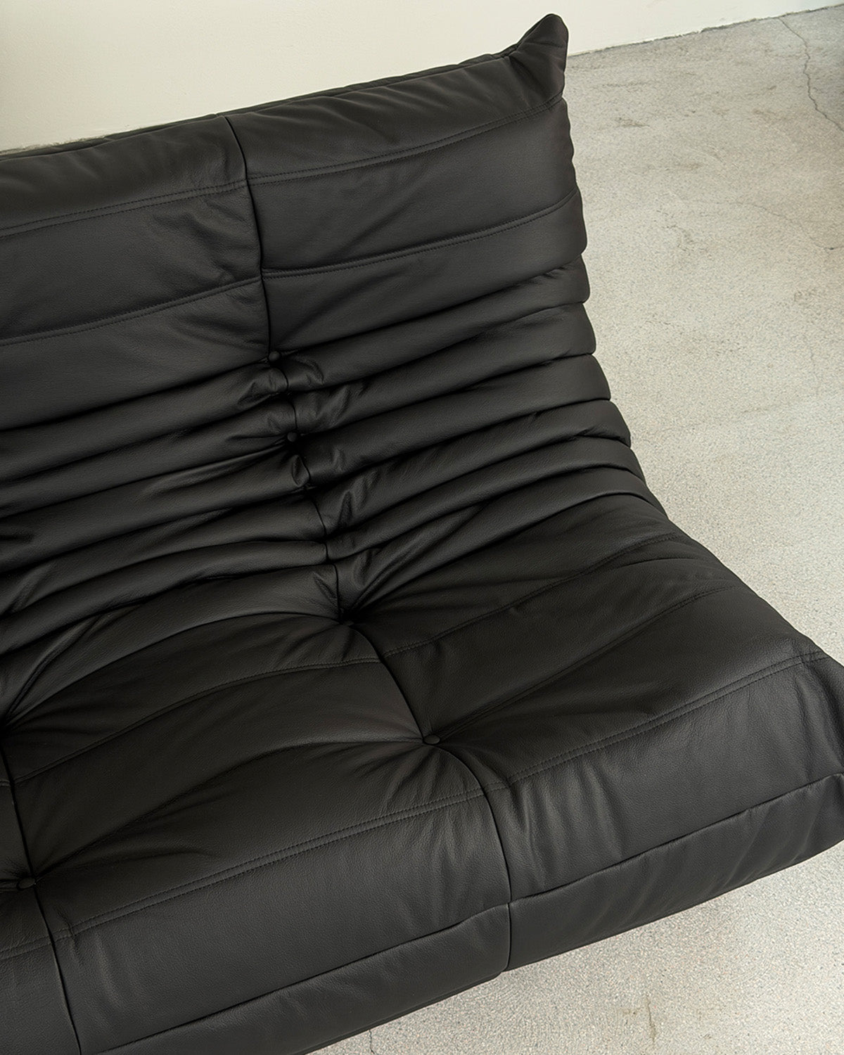 Black Leather 3-Seater Togo Sofa by Michel Ducaroy for Ligne Roset