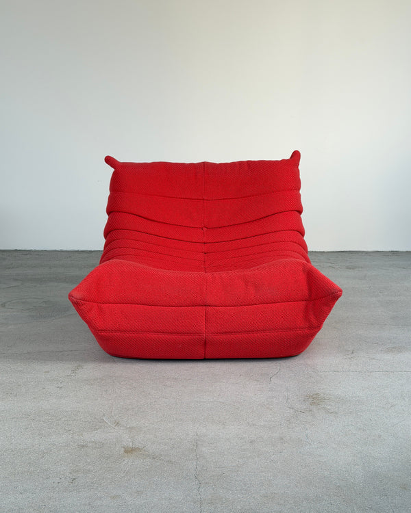 Red Wool Togo Armchair by Michel Ducaroy for Ligne Roset