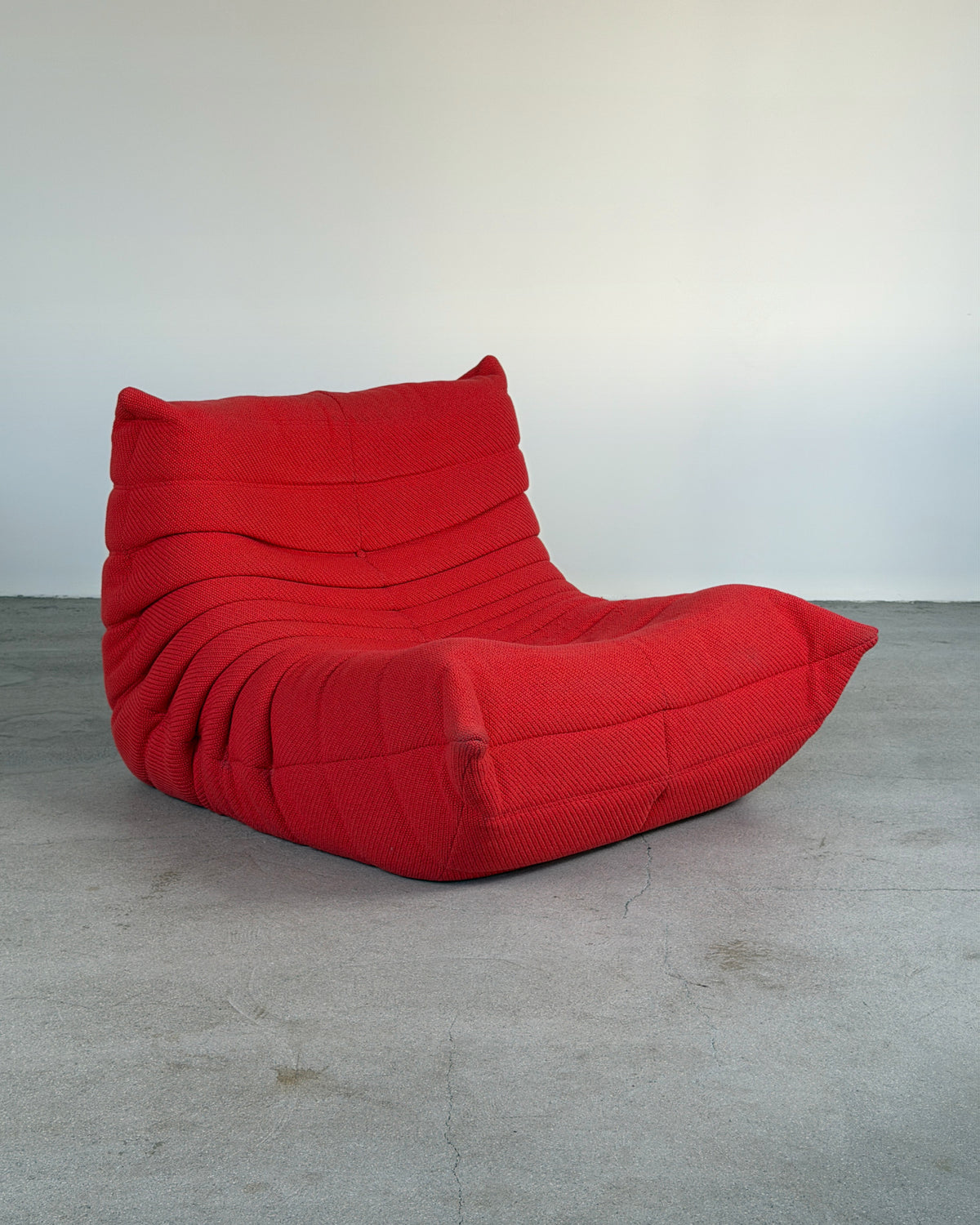 Red Wool Togo Armchair by Michel Ducaroy for Ligne Roset