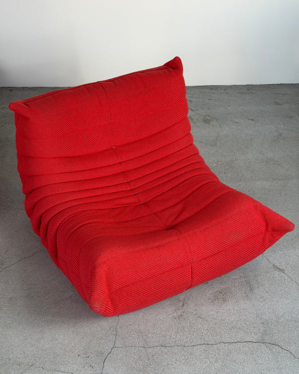 Red Wool Togo Armchair by Michel Ducaroy for Ligne Roset